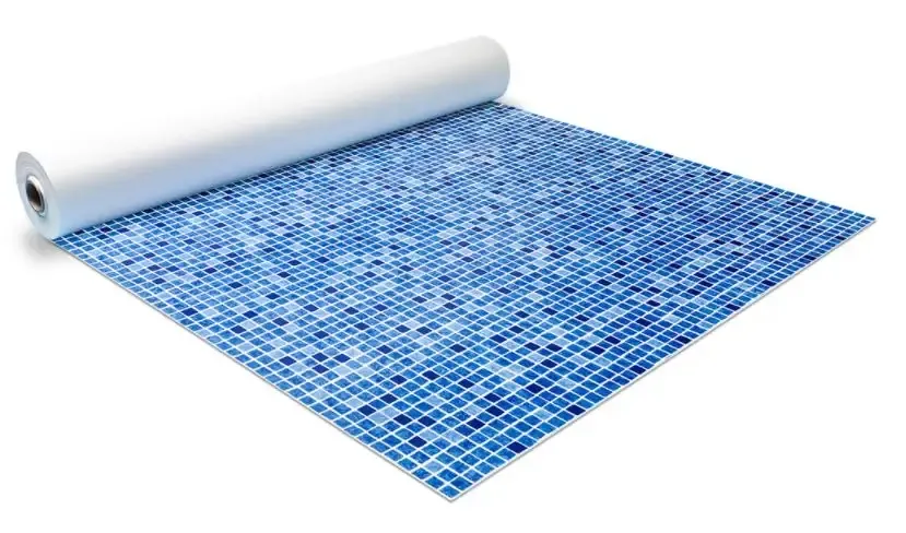 Rolled snap-in liner for a 4 x 8 x 1 pool – blue mosaic tiles